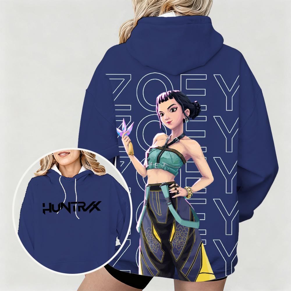 Dámská nadměrná mikina KPop Lovci démonů Zoey Animovaný potisk Pohodlná Módní Ležérní Denní mikina