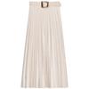 Zaprha 2025 Autumn New With Belt Suede Effect Pleated Midi Skirt High Sense 3046252