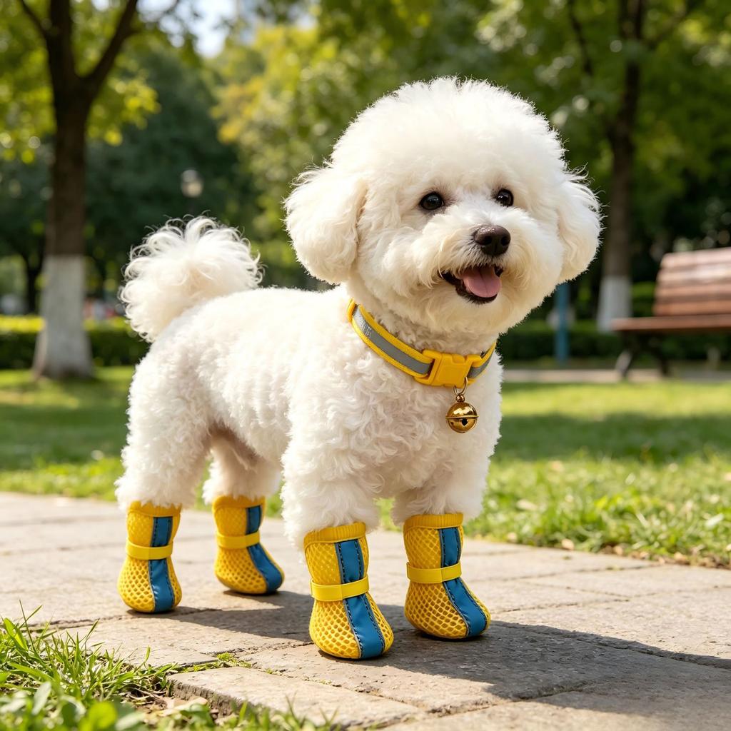 Small Dog Shoes Mesh Breathable Reflective - Outdoor Protectors for Teacup Non- Fit