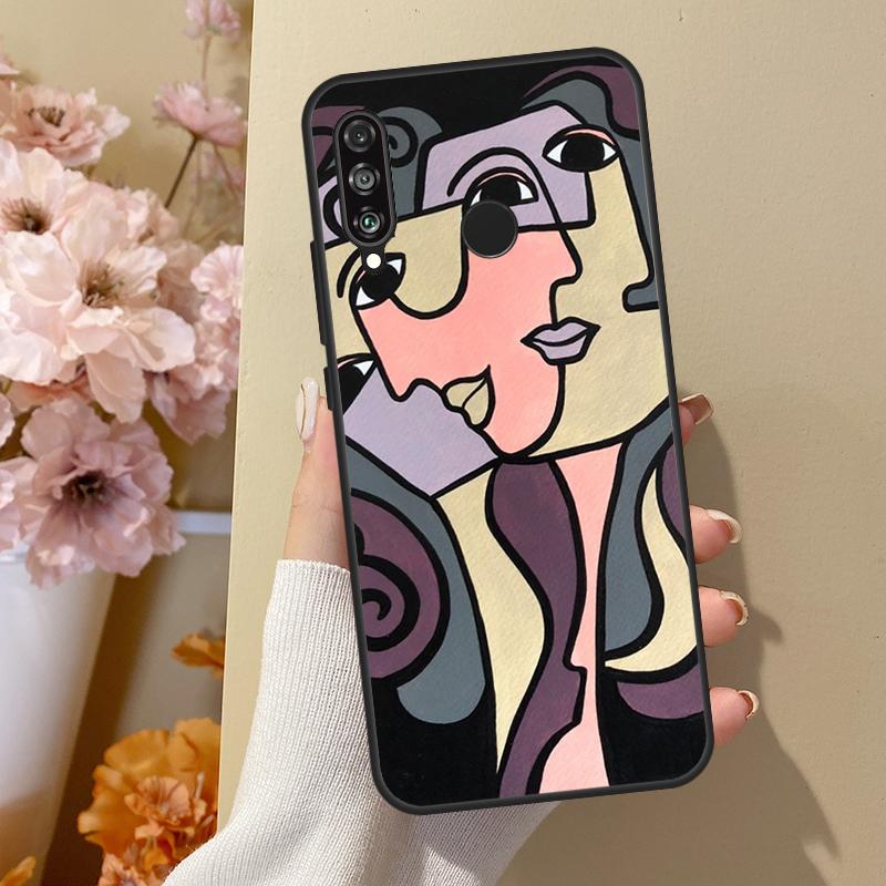 Abstract Portrait Art Painting For Huawei Nova 10 SE 9 3i 7i 8i 11i 12i Y73 Y90 Y70 Y72 Y61 Y91 P60 Pro P40 P30 Lite Case