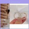 Elegant Mini Pearl Ring For Women Featuring Simple Geometric Design And Soft Chain For Fashionable Style