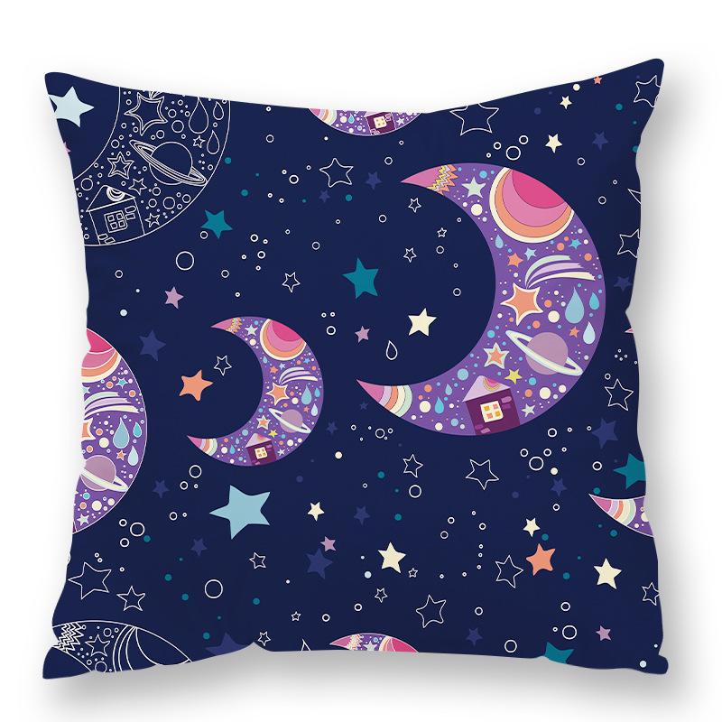 

Abstract Star Moon Plush Pillowcase Constellation Compass Totem Yoga Digital Printed Backrest Set 45 * 45 without core