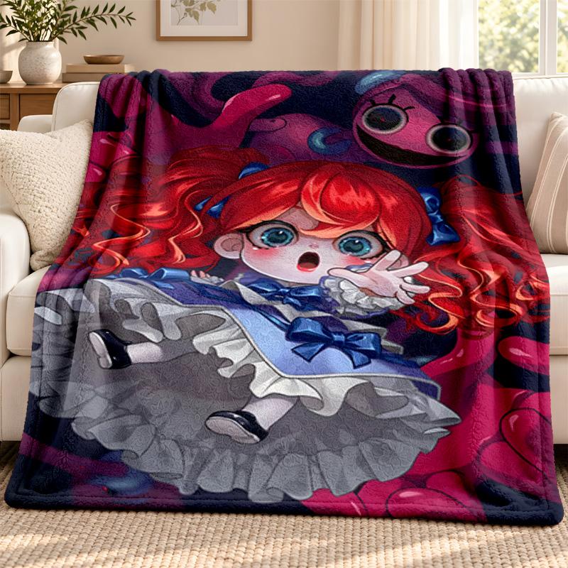 Poppy Playtime blanket Flannel Blanket Soft Cozy Plush Throw for Sofa Bed Lightweight Home Decoration Outdoor camping
