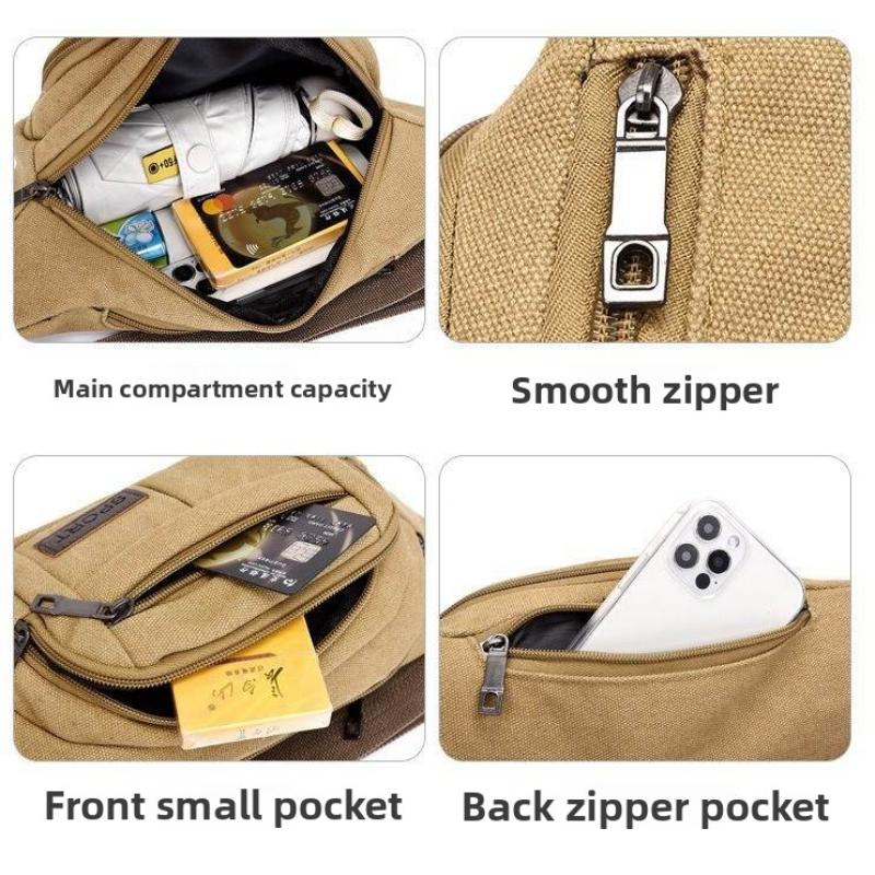 Afslappet Lærred Taljetaske Taljetaske Mobiltelefontaske Banantaske Fanny Pack Mænd
