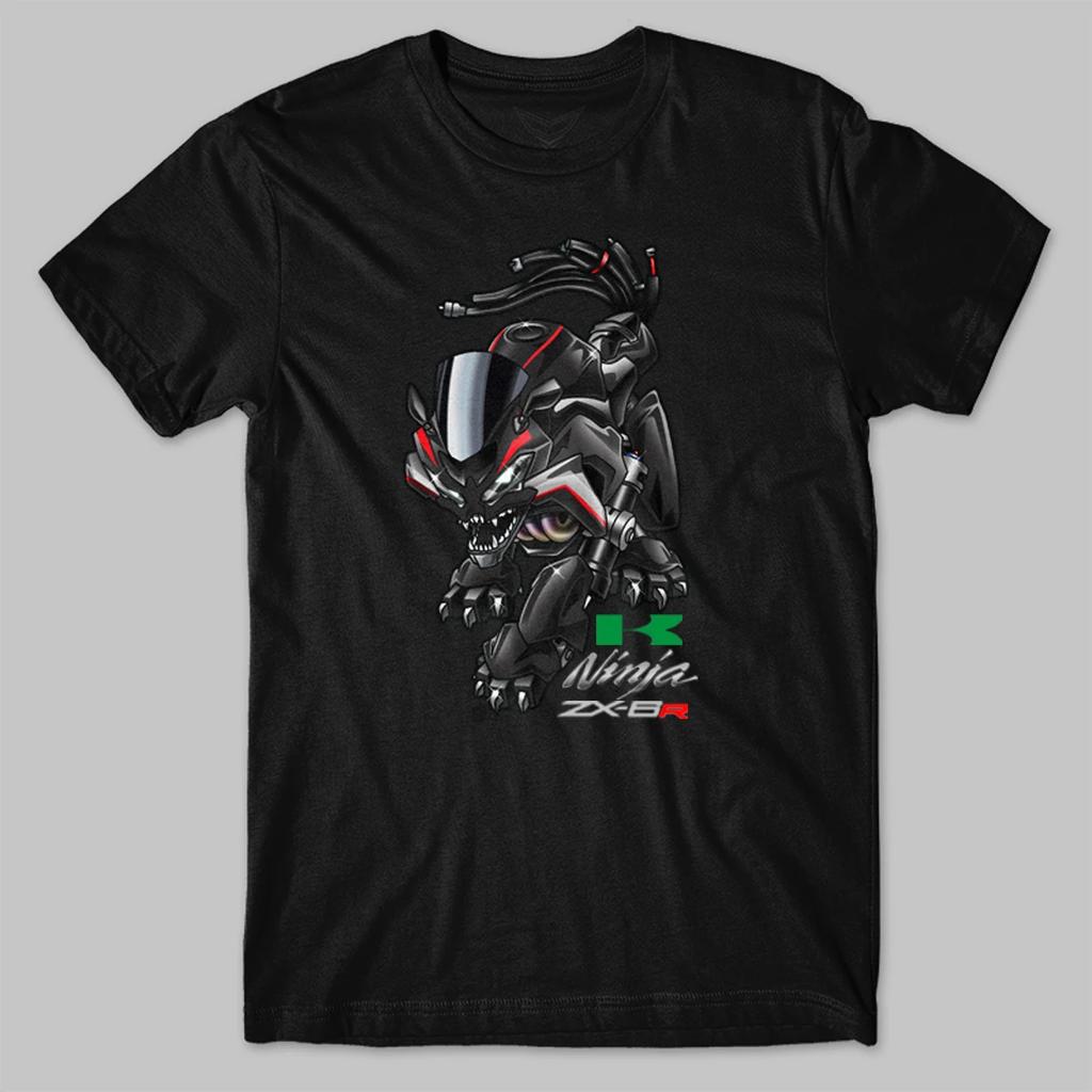 Classic Japanese Motorcycle Ninja ZX6R Wolf Inspiration TShirt 100 Cotton ONeck Short Sleeve Casual Mens Tshirt Size S3XL