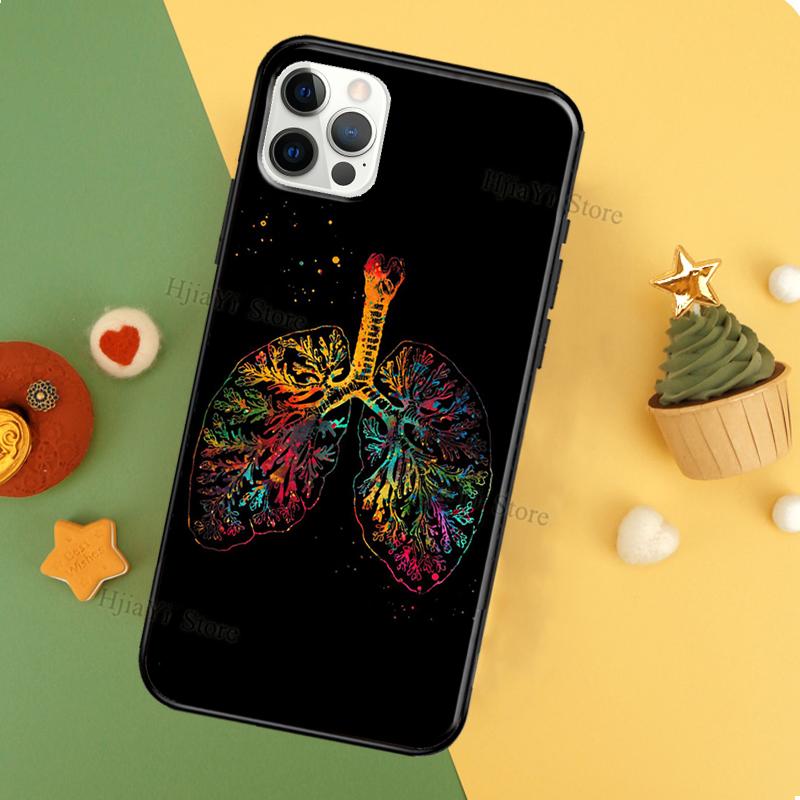 Human Heart Brain Lungs TPU Soft Case For iPhone 11 14 Pro Max 12 13 Mini XR X XS MAX 6 7 8 Plus SE 2020 Phone Cover