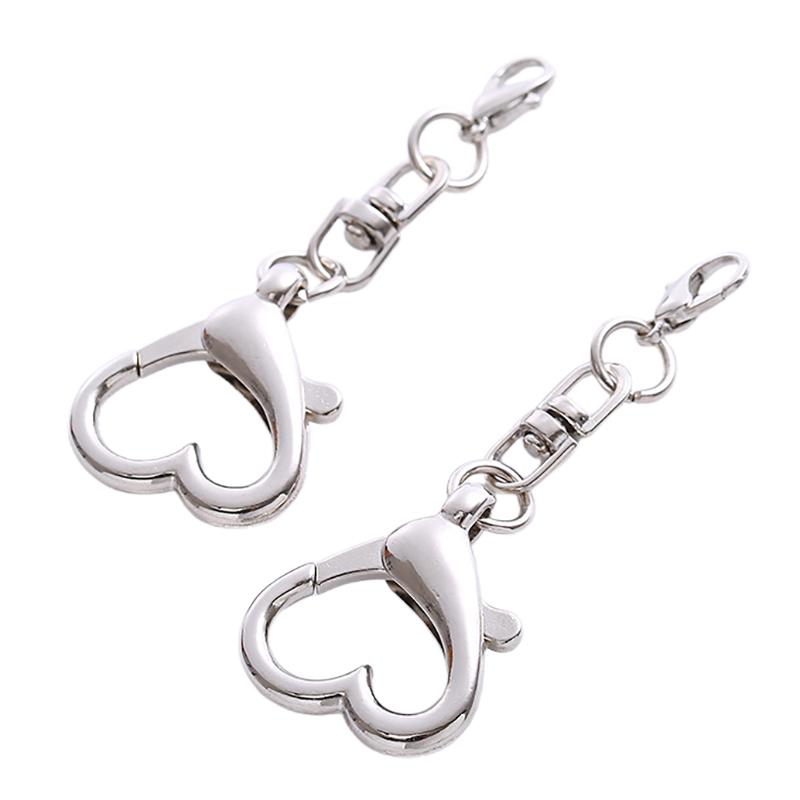 10Pcs Unique Alloy Heart Keyring Pendant Heart Shaped Clasp For Diy Projects
