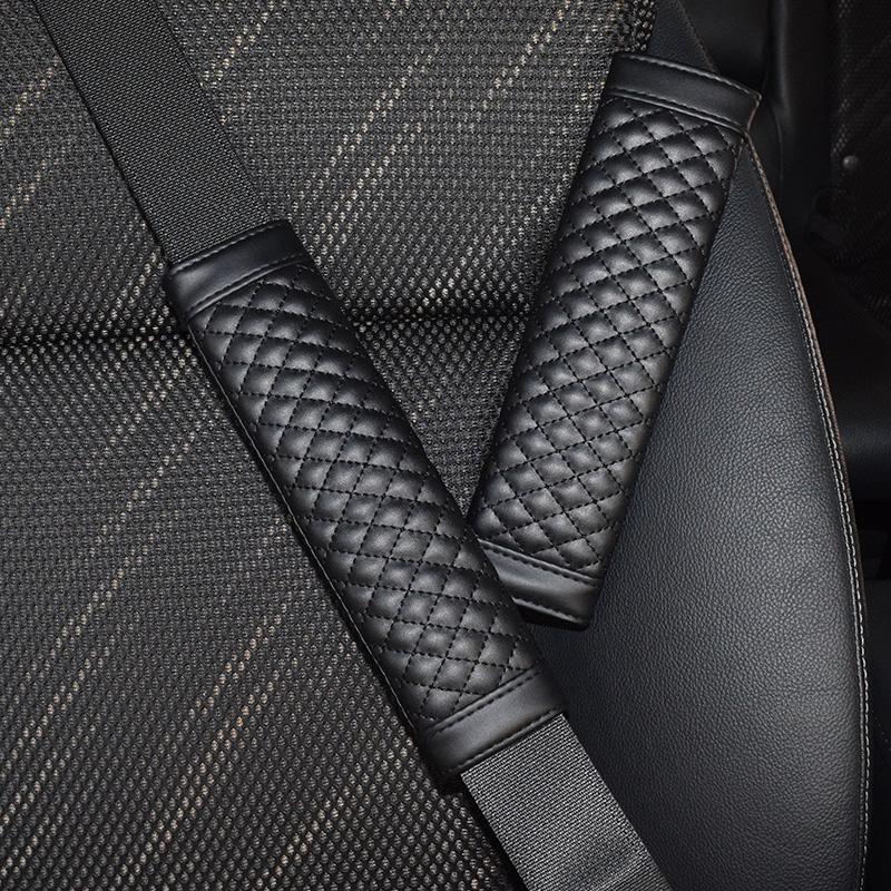 2pcs Universal Crystal Crown PU Leather Car Seat Belt Cover Diamond Shoulder Pad Car Styling Seatbelts Pad Car Accessories