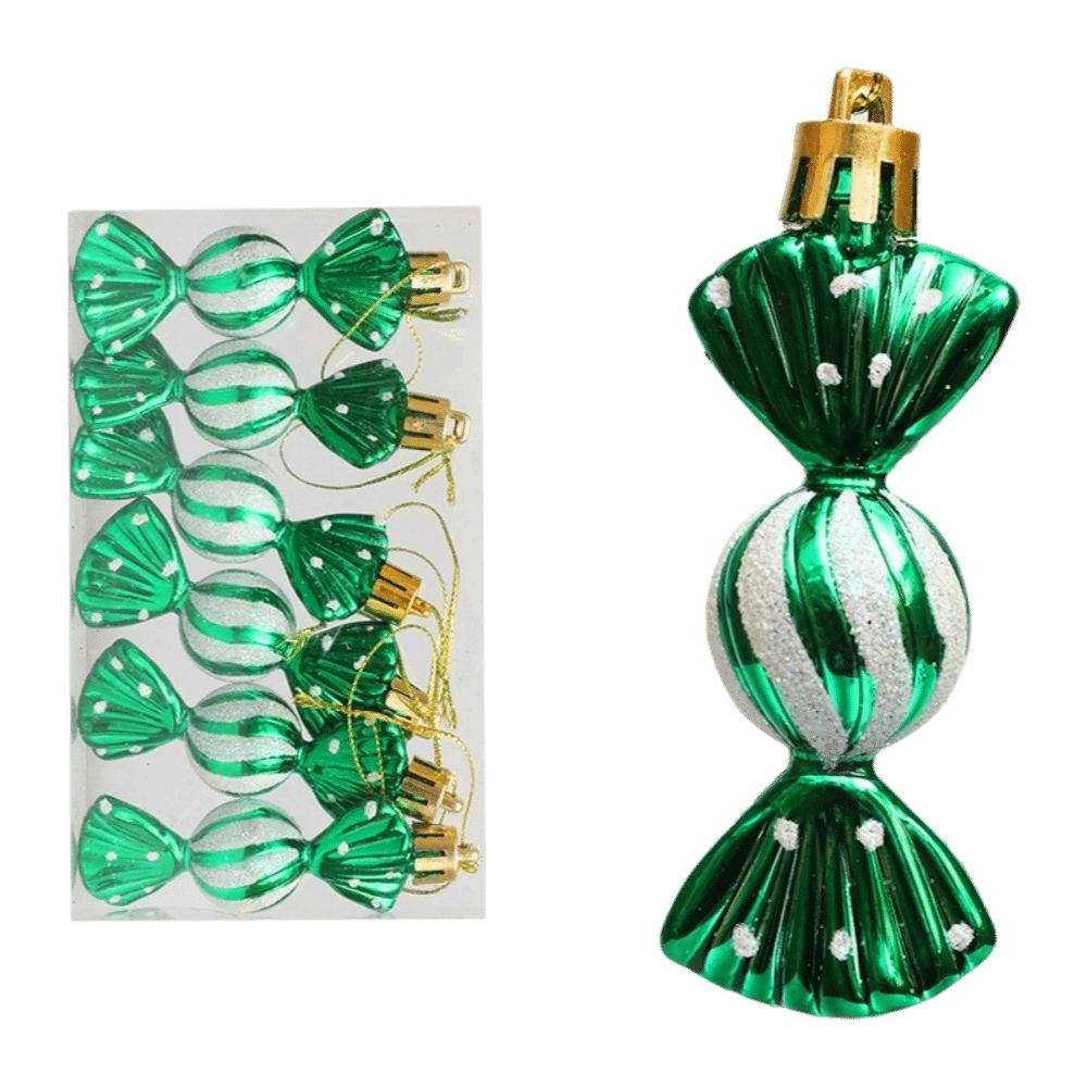 6Pcs Decorative Xmas Tree Hanging Decorations Multicolor Christmas Candy Pendants New Year