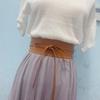 Bowknot Simple Wrap Luxury Wide Waist Band Leather Belt Corset Waistband Ladies Dress Cummerbands