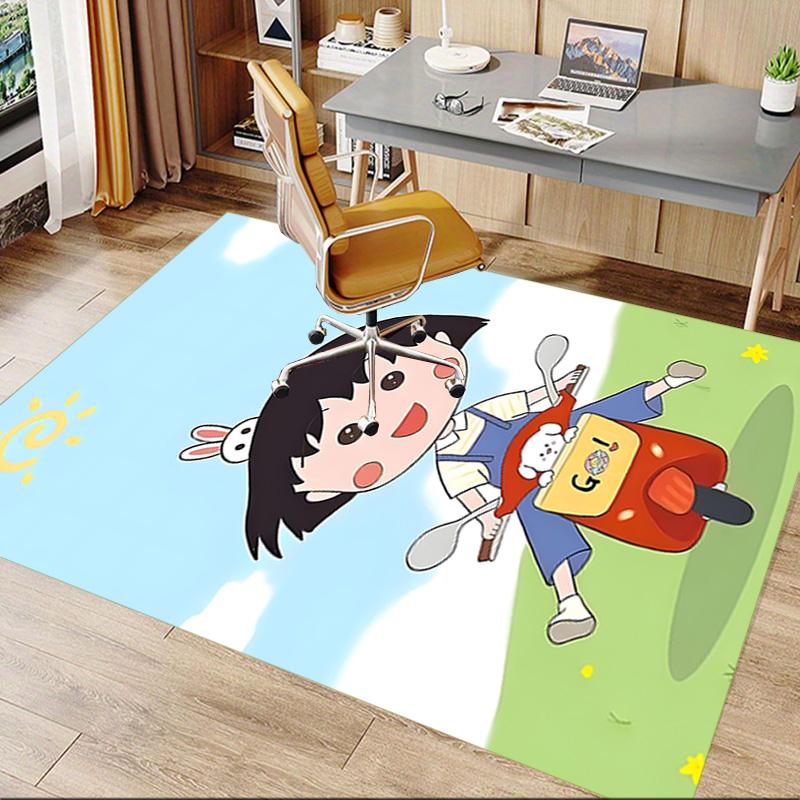 1pc Pink Background Character Carpet for Playroom Bedroom Living Room Sofa Home Decor,kids Game Area Rug Non-slip Floor Mat Y72812