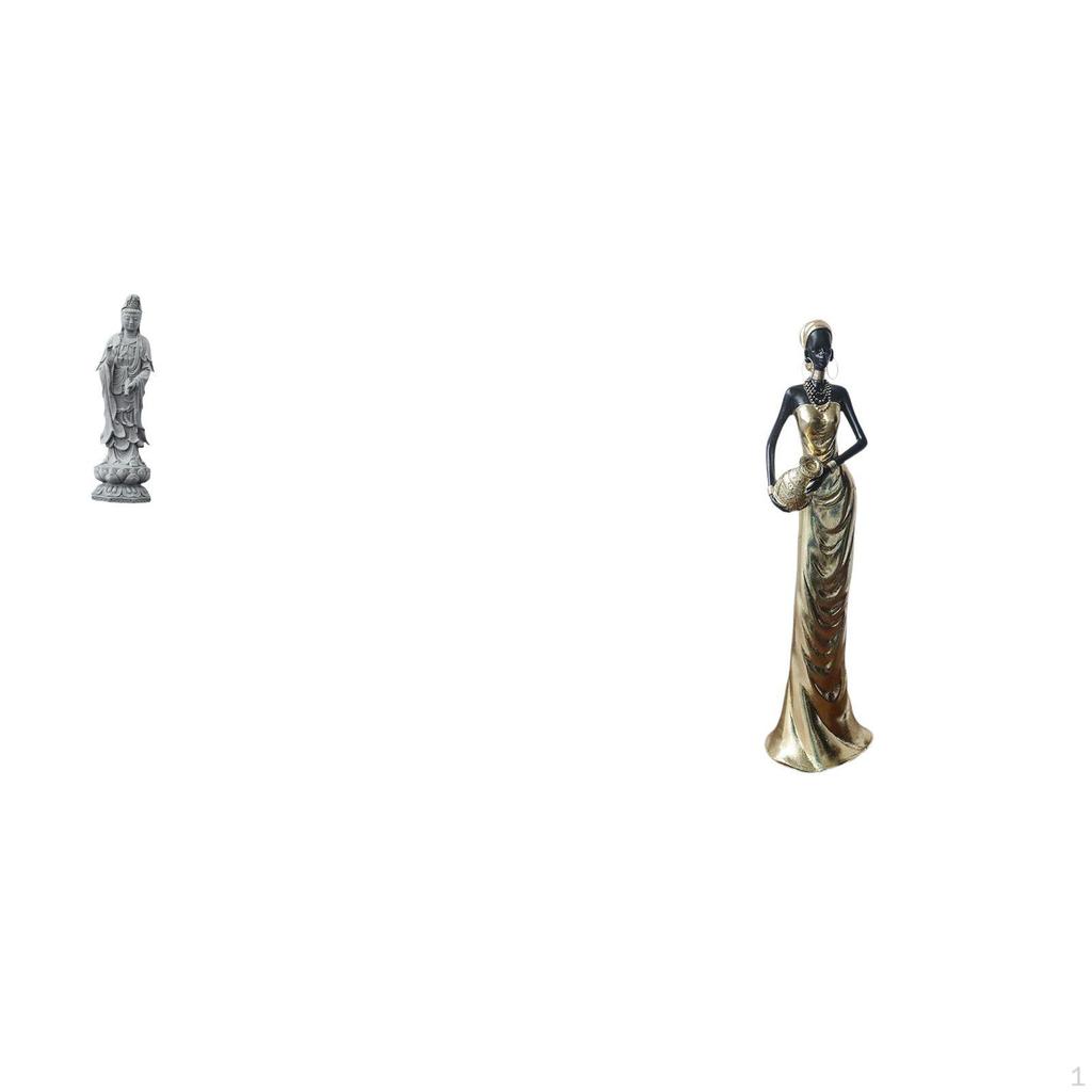 Guan Yin African Tribal Lady Stone Sculpture Feng Shui Vintage Art Crafts Figurine Decorative