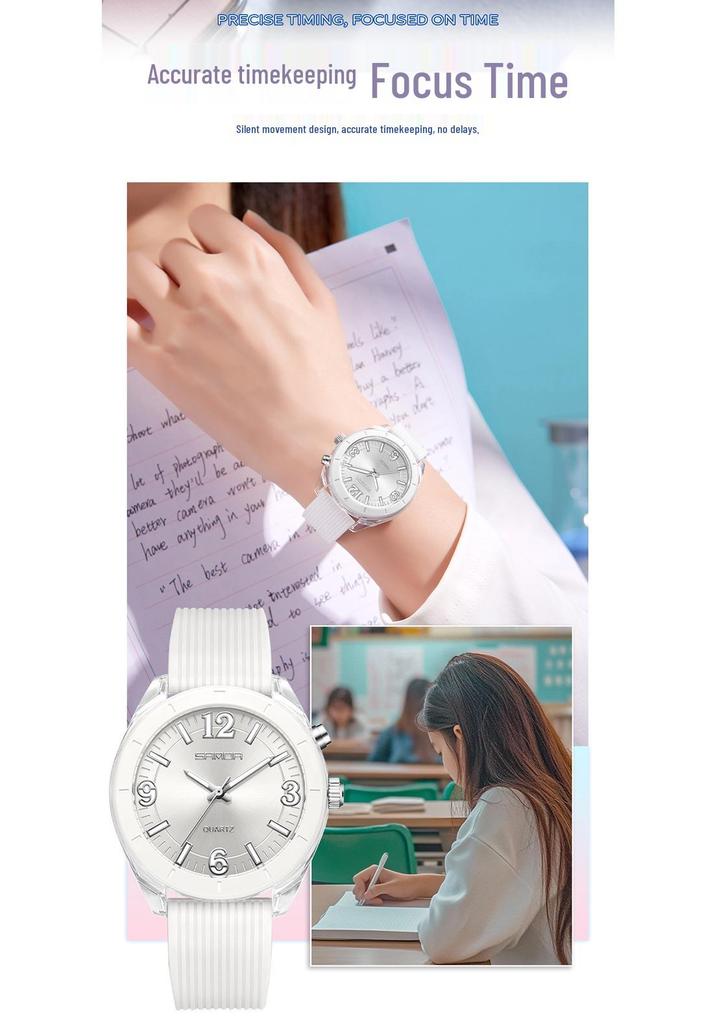 Sanda Silent Quartz Waterproof Luminous Watch for Middle School Students