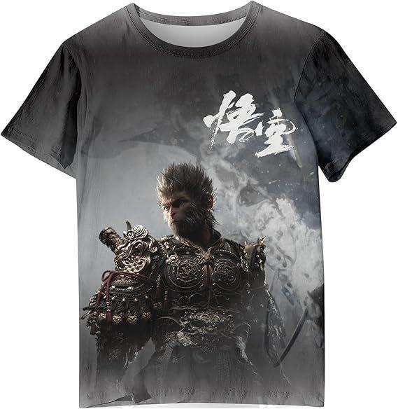 2024 Black Myth Wukong Color Printing Pattern Printing Short Sleeve T-Shirt Summer Men's and Women's Casual Versatile Fashion