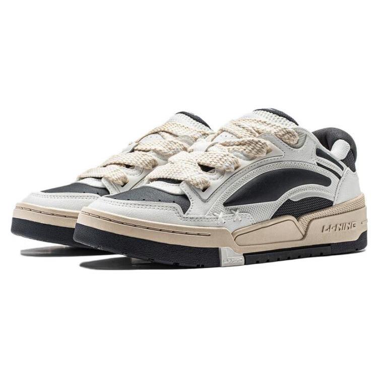 Li Ning Journey V2 Slip Resistant, Abrasion Resistant, Lightweight Low Top Skateboard Shoes Women's Ecru AGCT138-4