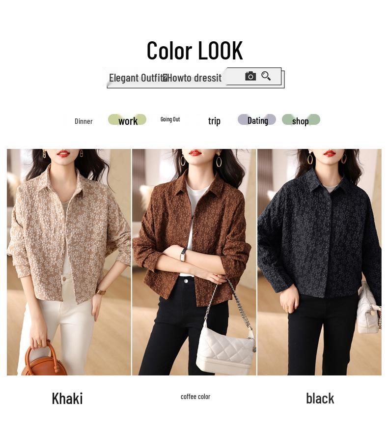 Women's Petite Casual Short Jacket - 2024 Spring/Autumn Fashion for Middle-Aged