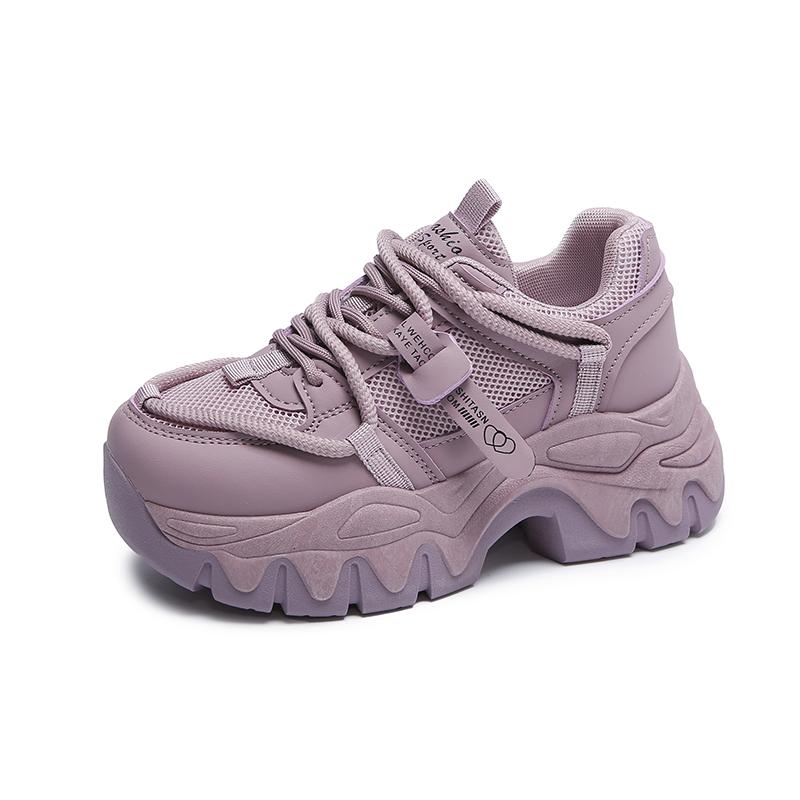 

Мода Новая Мода Женские Кроссовки Увеличение Роста Платформа Повседневные Папины Кроссовки Весна Толстая Подошва Дышащие Спортивные Женская Обувь 35 фиолетовый