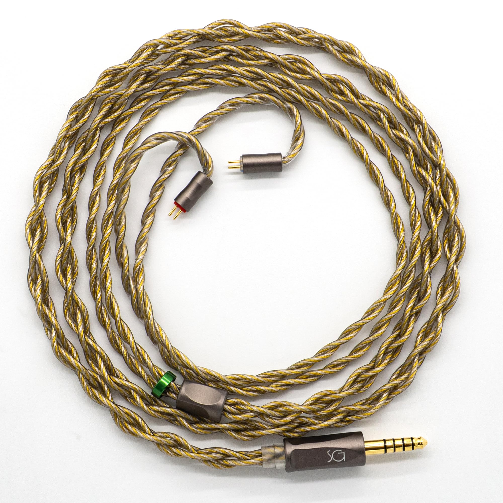 

SoundsGood Ehecatl Handmade Gold Plated Silver Plated High Purity Single Crystal Copper OCC Hybrid Mixed Wire Earphone Upgrade Cable Replacement Cable