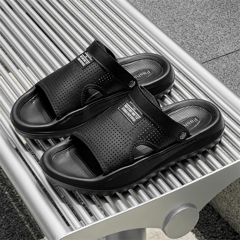 

2025 new summer outer wear soft-soled non-slip slippers hollow sports wind outdoor thin sandals 651211-J 44 чёрный