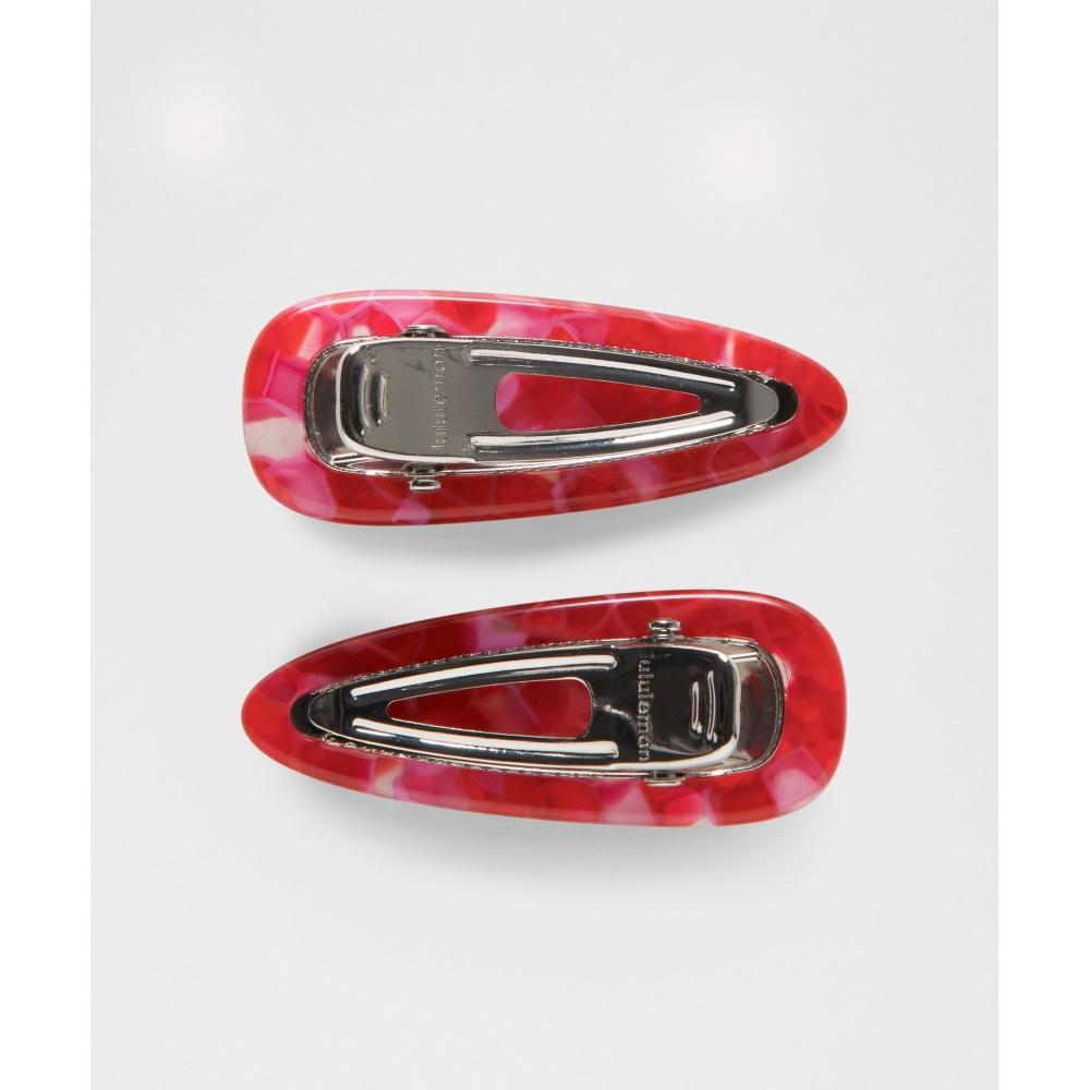 Lululemon Jewelled Alligator Clips 2 Pack Oxford Red Candy Cloud Silver