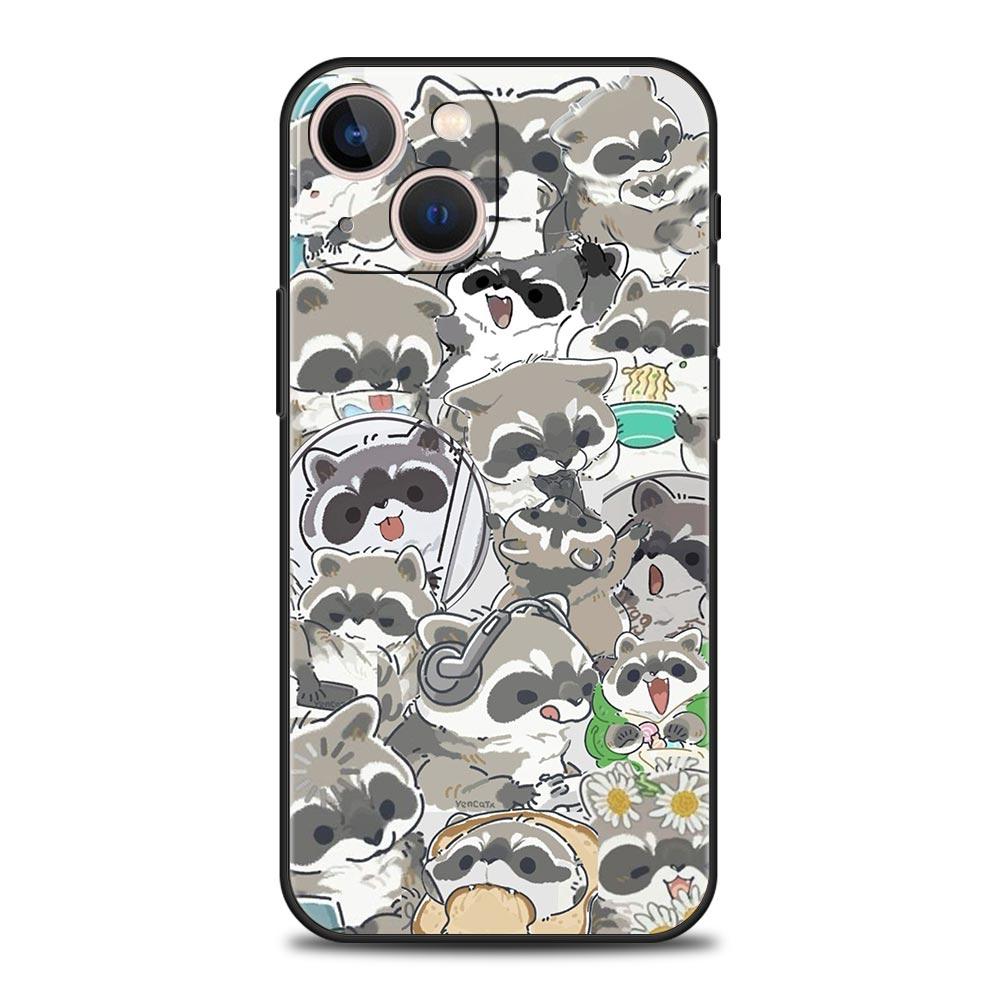 

Чехол для телефона с енотом для iPhone 16 13 15 14 12 11 Pro MAX XR X SE XS 7 8 Plus Мягкий чехол-оболочка из ТПУ iPhone 13 Pro