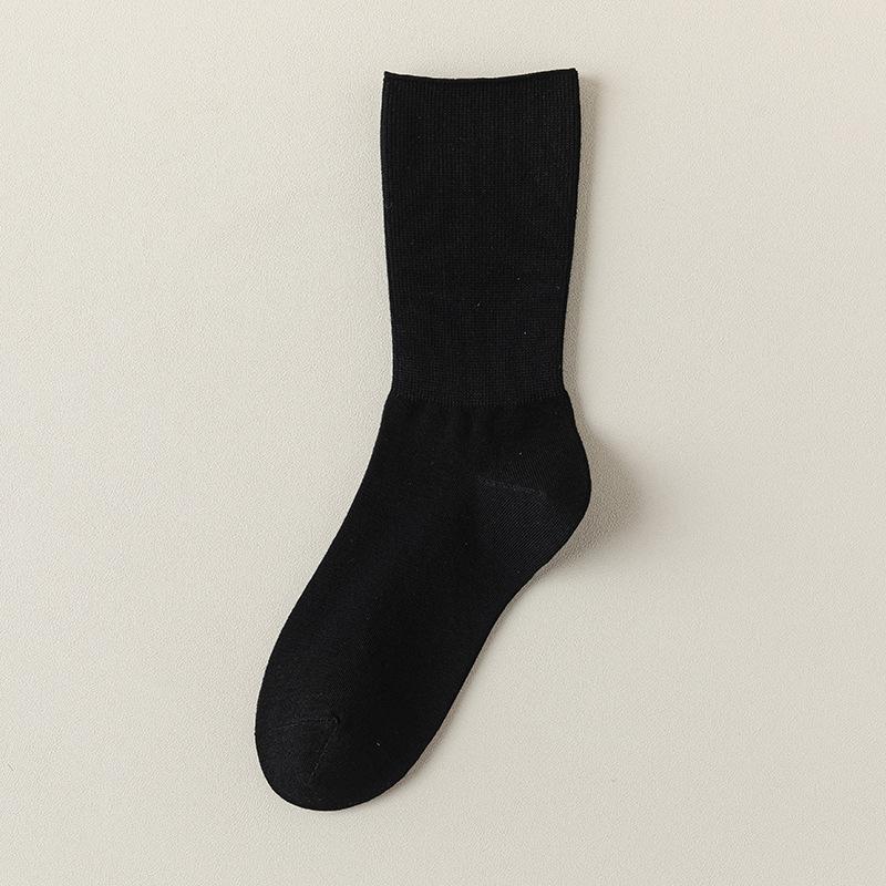 Mid-calf Socks, Solid-colored Cotton Socks, Women's Autumn and Winter Postpartum Socks, Women's Sweat-absorbing Boneless Loose Compression Socks