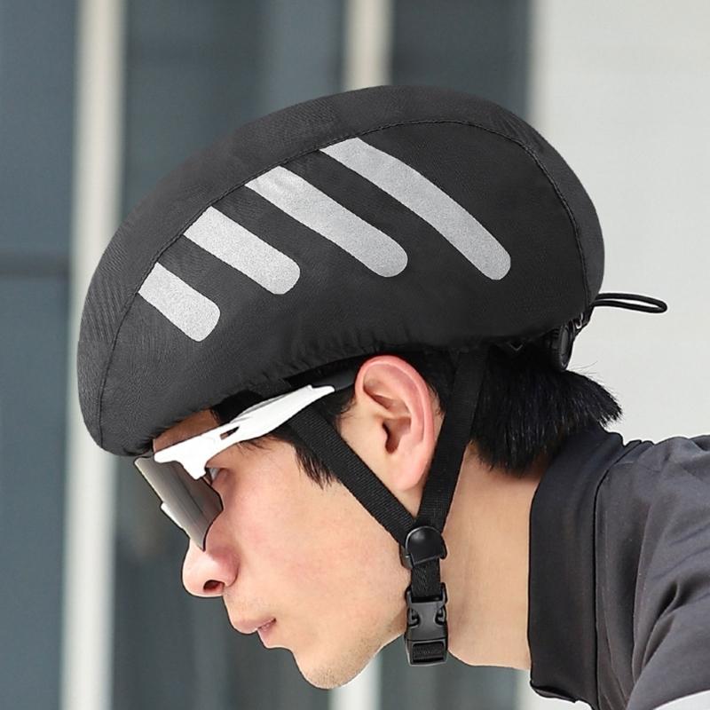 Cyclings Bicycles Helmets Rain Cover with Reflectives Strips Waterproofs Windproofs Bicycles Helmets Cover Cyclings Ride Gear