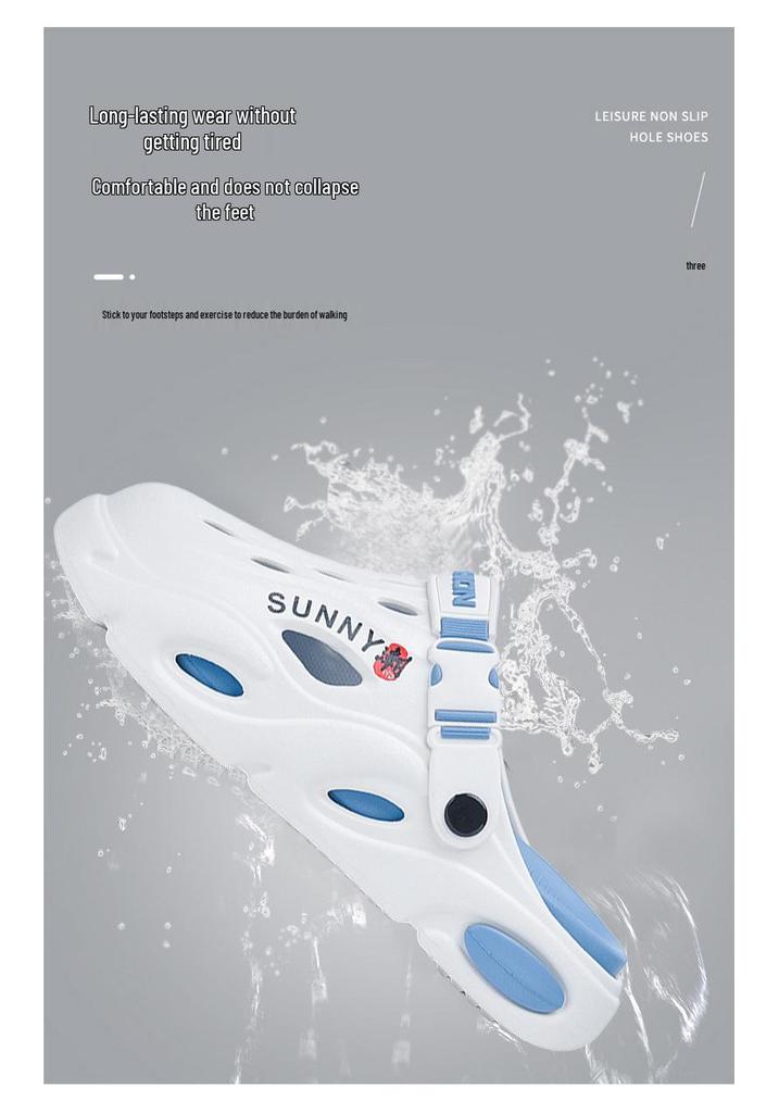 Men's Outdoor Thick-Soled Casual Sandals: Non-Slip Hole Shoes & Slippers for Beach or Autumn Wear