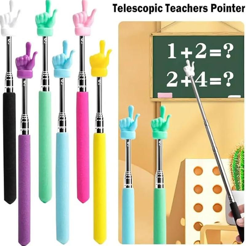 Puntatore Retrattile per Insegnanti Design a Dito Acciaio Inossidabile Telescopico Ausili Forniture per Insegnanti Lavagna Strumenti Didattici a Dito