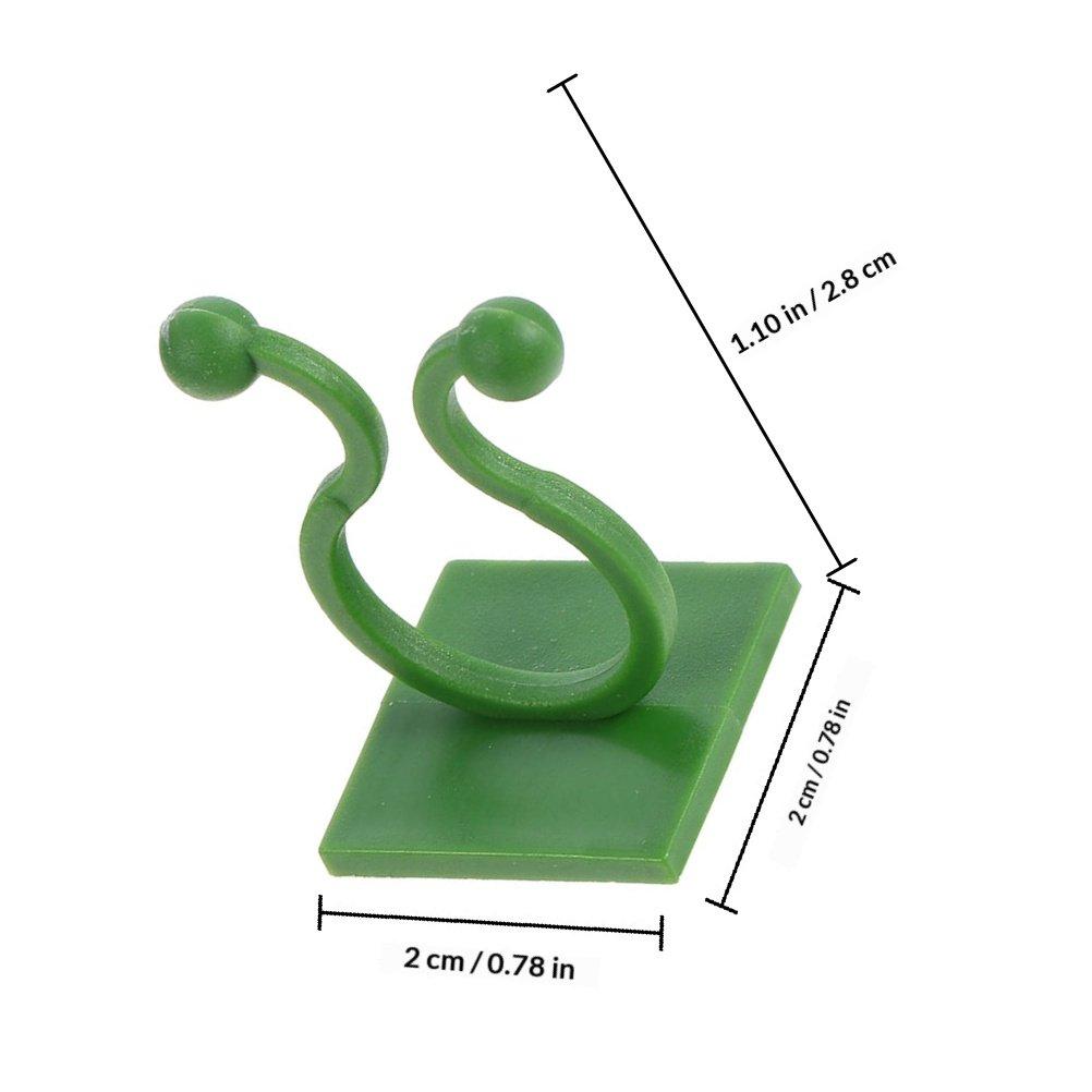

80Pcs Green Plant Fixing Clips Heavy Duty Wall Mount Adhesive Hooks for Vines and Wires Reusable Self Adhesive Plant Holder