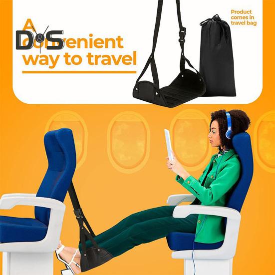 Fußhängematte für Flugzeuge, Länge verstellbar, breite Plattformbasis, Fußstütze, tragbare Hängematte zum Entspannen unter dem Schreibtisch für die Füße im Büro, Reiseutensilien