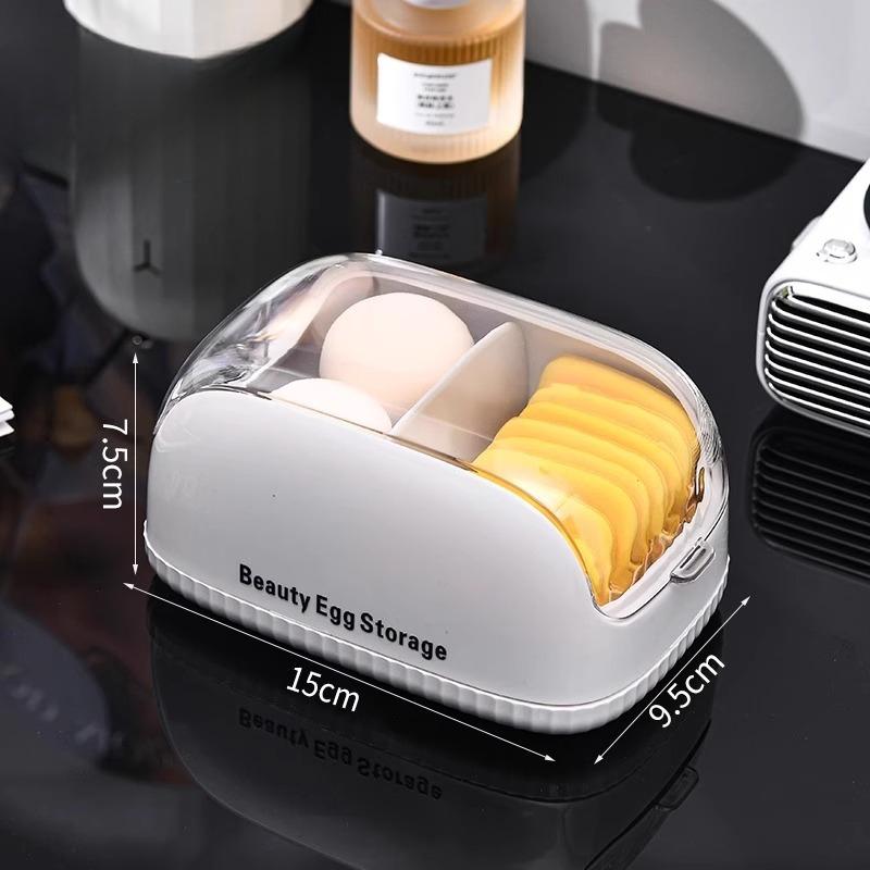 Powder Puff Storage Box Cosmetics Box Cushion Beauty Egg Box, Compartmented Dressing Table Organizing Box
