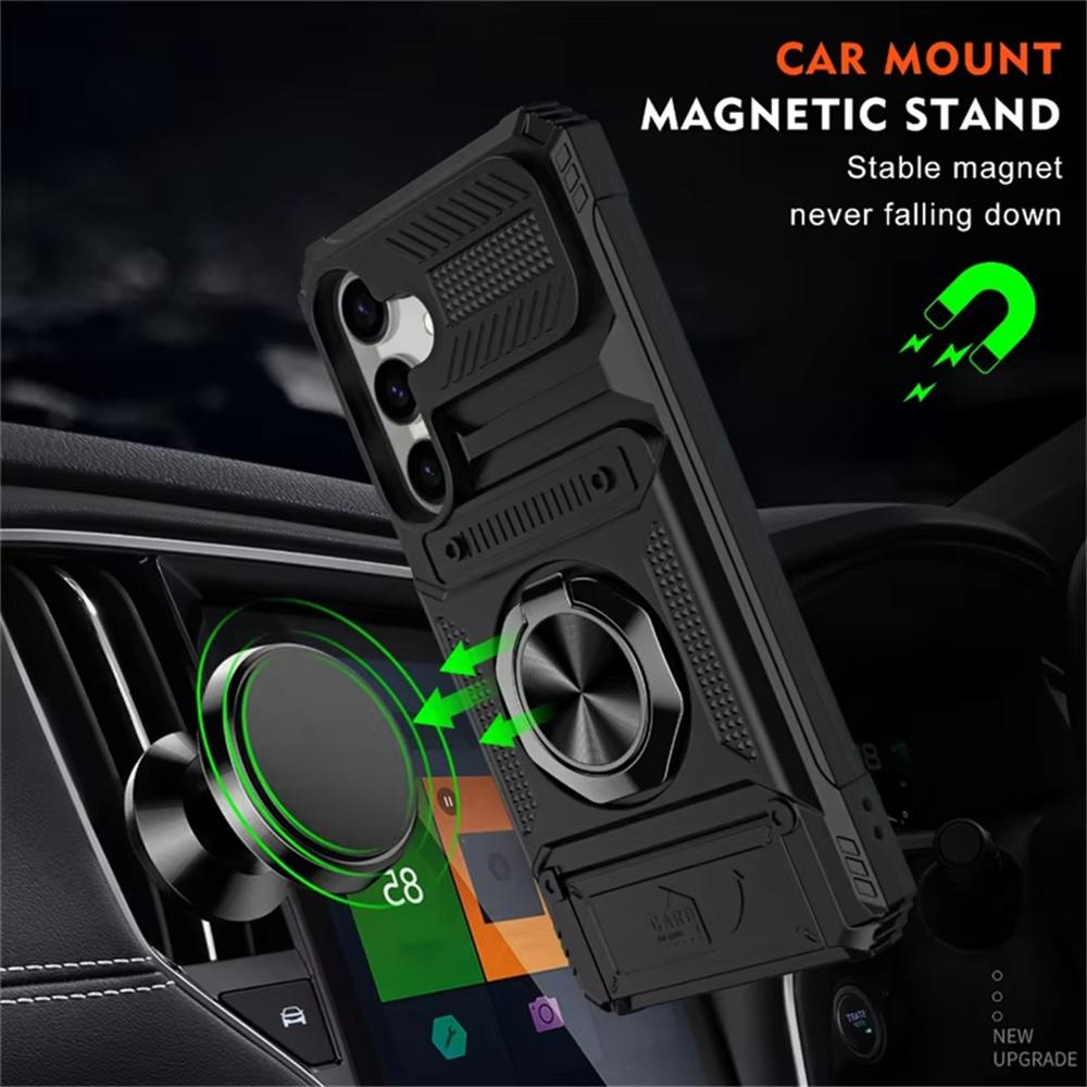 Magnetic Rotated Ring Kickstand Phone Cases For Samsung Galaxy A56 A36 A16 A55 A35 A15 A14 5G A26 Case Shockproof Wallet Cover