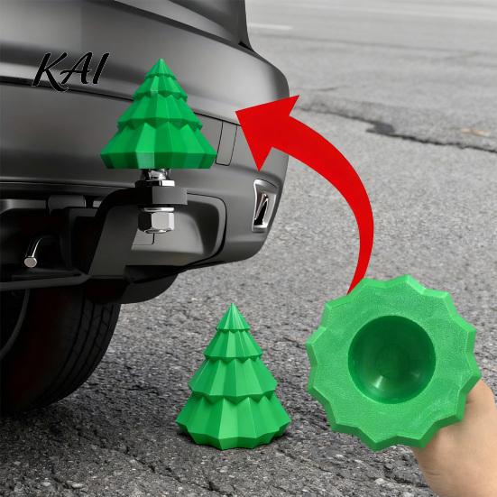 Integrated Molding Ball Cover 3D Printed Christmas Tree Trailer Coupling Cover, Tow Protective Cap, Replacement Part Hitch for Truck SUV Holiday Decor