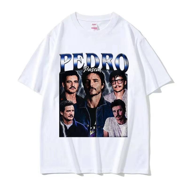 Actor Pedro Pascal Movie Graphic T Shirt Unisexs Retro High Quality Fashion Clothing Tshirts Unisex 2026 Cotton Oversized Tshirt