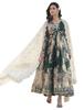 Wedani Women's Georgette Anarkali Kurta Set with Floral Print (Green, S)
