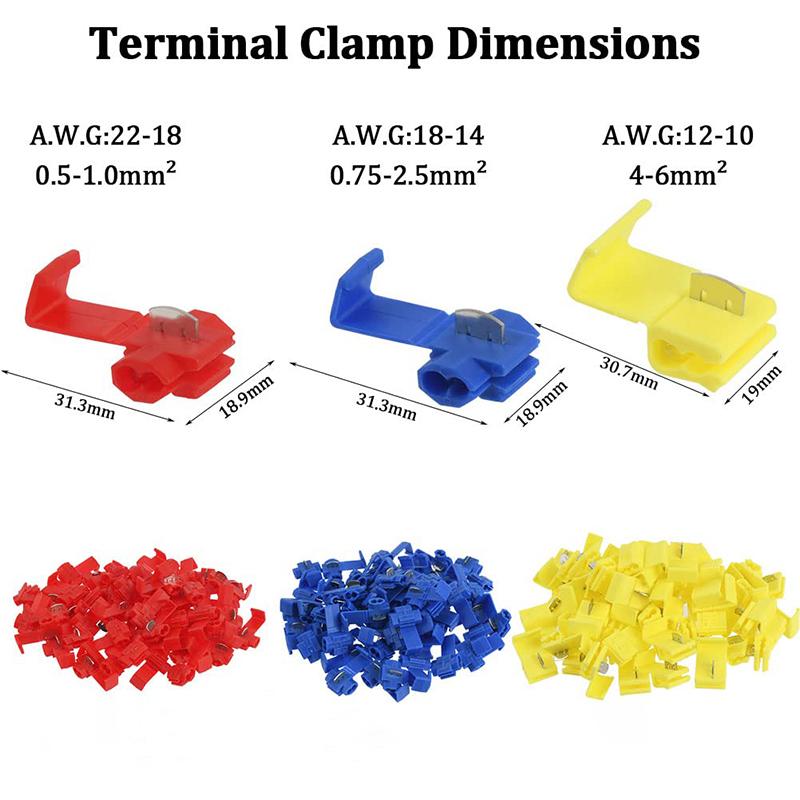 1050pcs Wire Cable Connectors Scotch Lock Electric Quick Splice Terminals Crimp Non Destructive Without Breaking Line AWG 2218