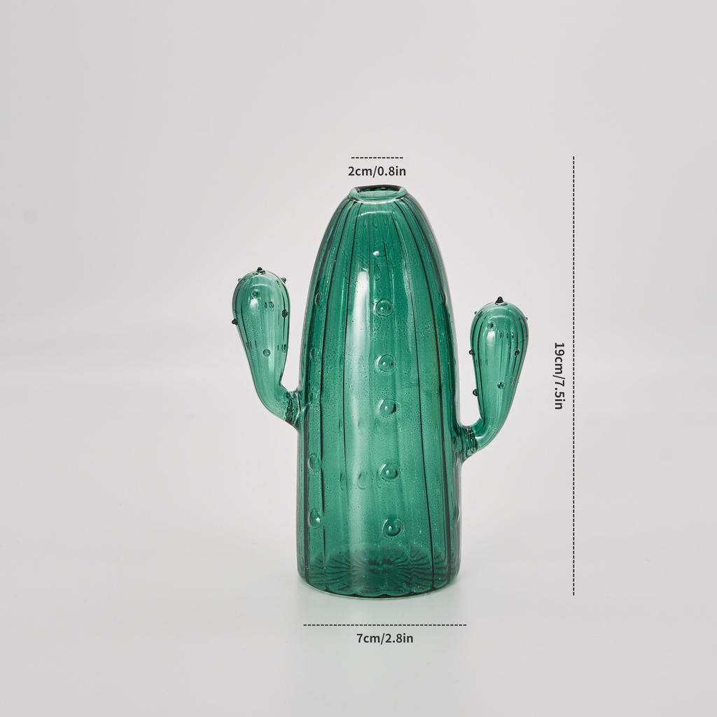 Cactus Glass Vase Hydroponic Plant Living Room Decoration Aromatherapy Bottle Flower Decor Vase Tabletop Small Vase Handicraft