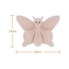 Peluche Abricot Agneau Rose Élégant Papillon, Doux, Mignon, Moelleux, 24cm