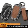 New Zinc Alloy Leather Car Key Case Cover Shell For Toyota CHR Hilux Fortuner Land Cruiser 200 Camry Corolla Crown RAV4 Highland