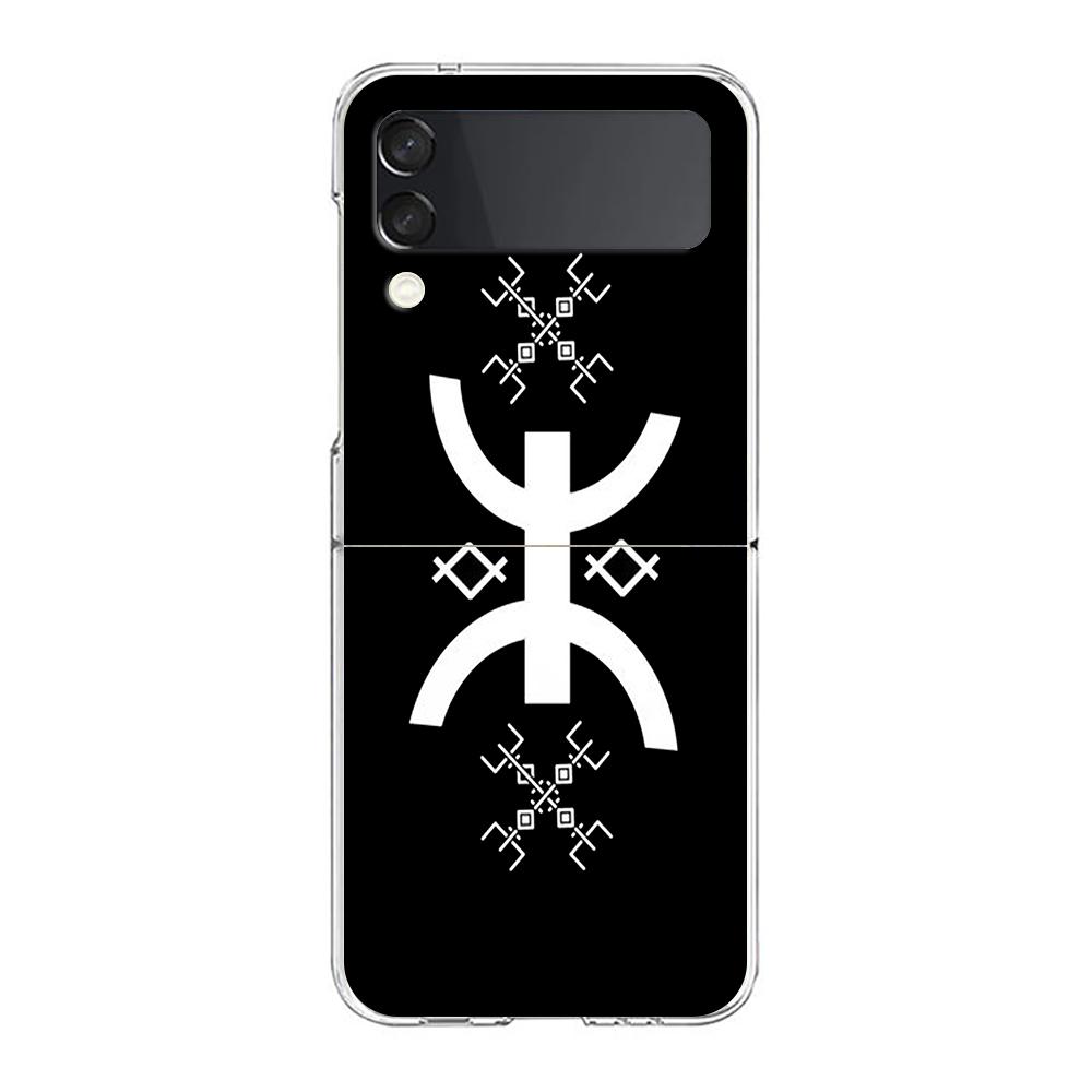 Amazigh Berber Flag Phone Case For Samsung Galaxy Z Flip 3 4 5 Hard Folding Clear PC Bumper For Samsung Z Flip3 Back Cover