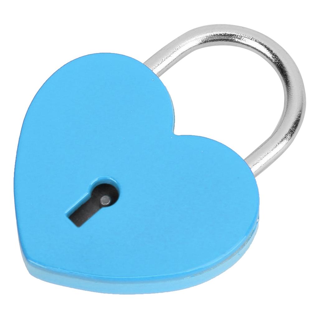 Heart Lock Metal Colorful Exquisite Padlock Household Craft Supplies with Key 45x59mm