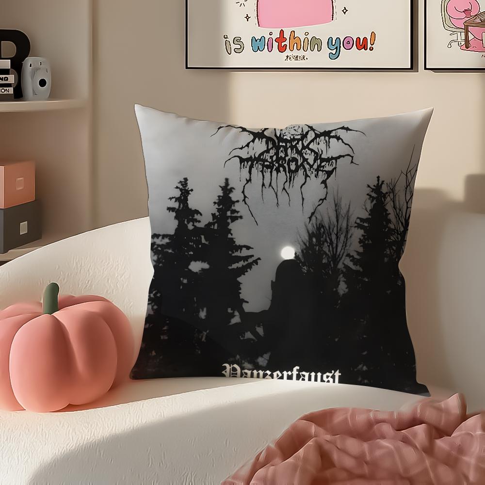 Black Metal Norwegian Art DDarkthrone Pillow Cushion Cover Pillowcase Short Plush Invisible Zipper Room Sofa Cushion Cover