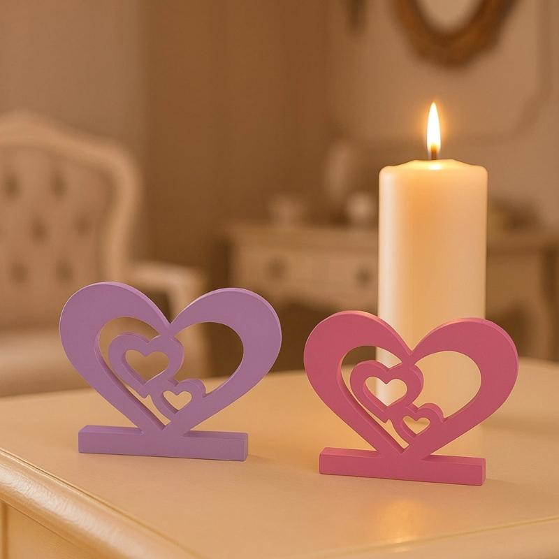 Hollowed Out Heart Shape Silicone Craft Mold Reusable Candle Holder Making Tool Gypsum Silicone Mould