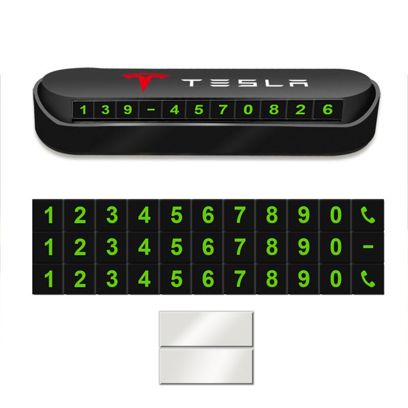 1Pcs Car Temporary Parking Card Plate Badge Car Styling For Tesla Model 3 Model S Model X Model Y Roadster