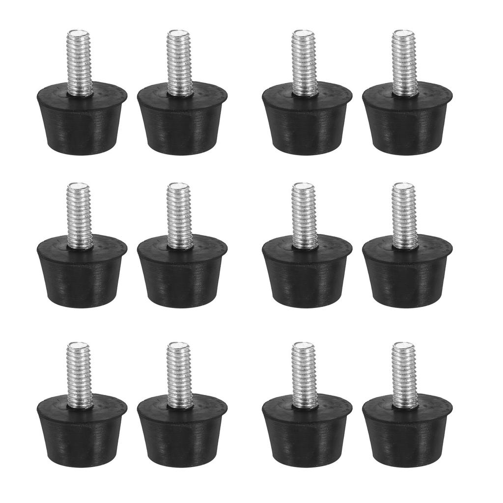 12pcs Leveling Feet Adjustable Rubber Furniture Levelers With M6 Screws Leg Leveler For Table Chair Cabinet Sofa Floor Protector