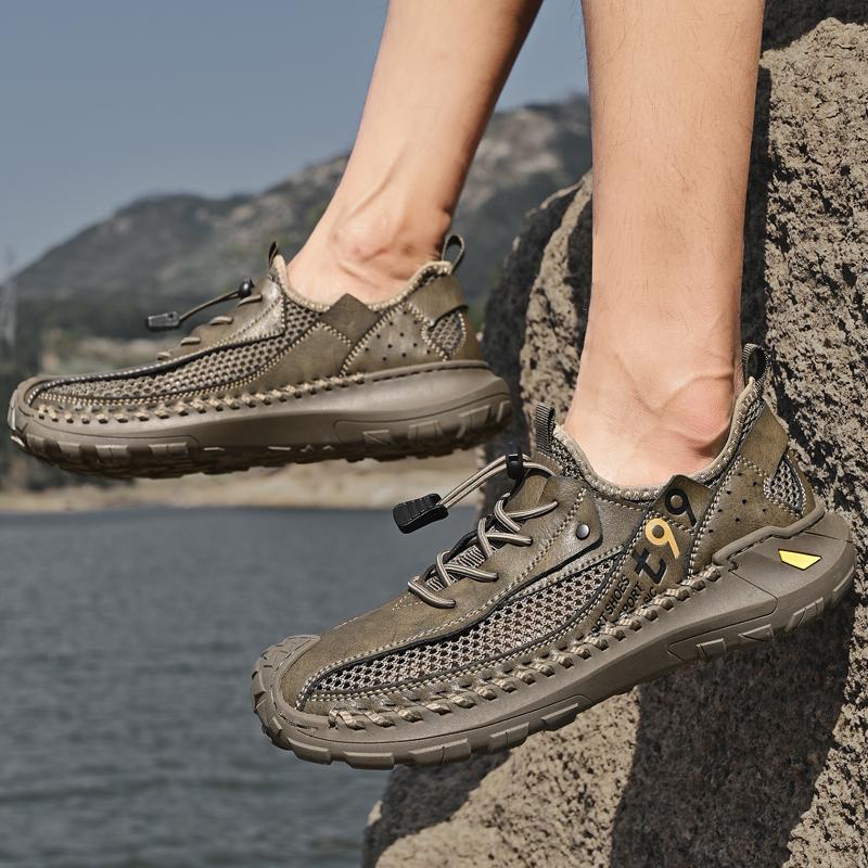 Men's Outdoor Mesh Hiking Shoes Breathable Non-slip Quick-dry Wading Shoes for Summer Trekking Walking Fishing Water Sneakers