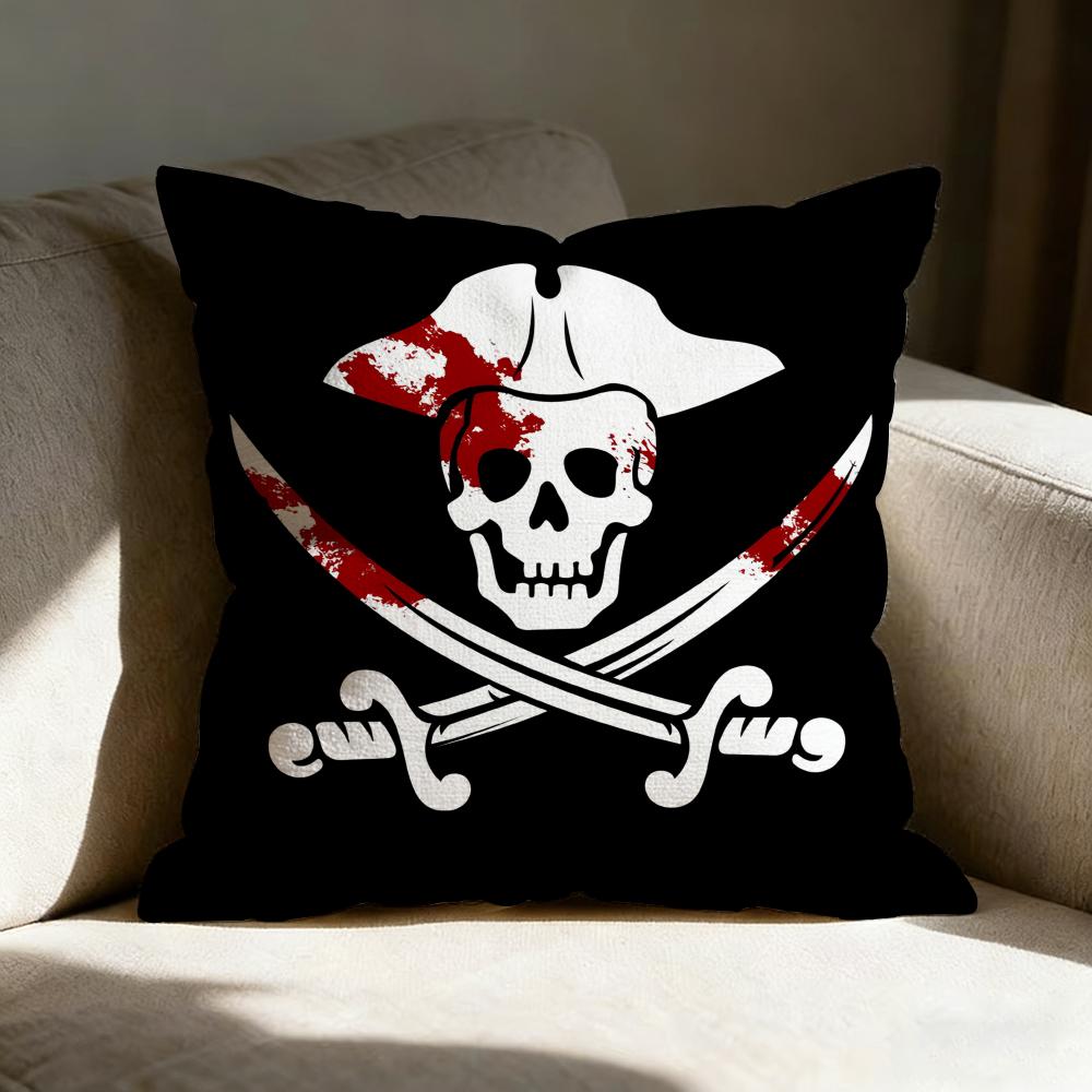 Skull Crossbones Pillow Case Pillowcase Doublesided Printed Sofa Cushion Bedroom Headboard Pillow