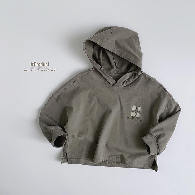 Trendy Kids' Hooded Sweatshirts: 2025 Spring Korean-Style Long-Sleeve T-Shirts for Boys & Girls