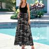 Ladies' striped printed summer casual and fashionable sleeveless long dress